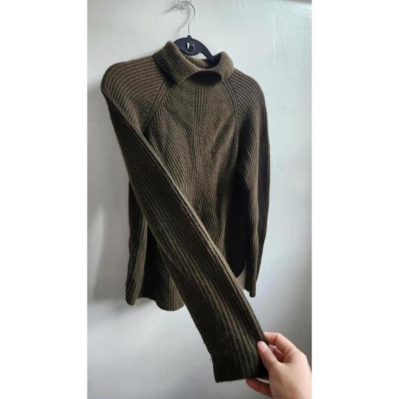 Theory Sweater Womens Small Brown 100% Cashmere Moving Rib Turtleneck Pullover - Picture 4 of 7